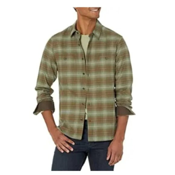 Vince Seaview Plaid button front JADE QUARTZ side pockets  flannel shirt sz XXL - Picture 1 of 4